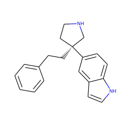 c1ccc(CC[C@]2(c3ccc4[nH]ccc4c3)CCNC2)cc1 ZINC000040379992