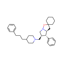 c1ccc(CCCC2CCN(C[C@H]3CN4OC5(CCCCC5)C[C@H]4[C@@H]3c3ccccc3)CC2)cc1 ZINC000013439134