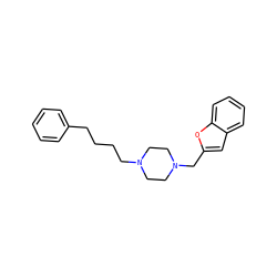 c1ccc(CCCCN2CCN(Cc3cc4ccccc4o3)CC2)cc1 ZINC000072123225