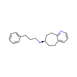 c1ccc(CCCN[C@@H]2CCc3cccnc3CC2)cc1 ZINC000421802408