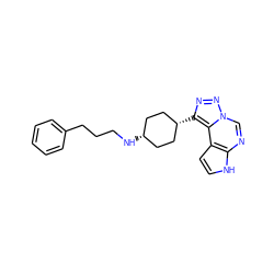 c1ccc(CCCN[C@H]2CC[C@@H](c3nnn4cnc5[nH]ccc5c34)CC2)cc1 ZINC001772656374