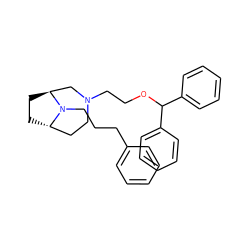 c1ccc(CCCN2[C@H]3CC[C@H]2CN(CCOC(c2ccccc2)c2ccccc2)CC3)cc1 ZINC000138012339