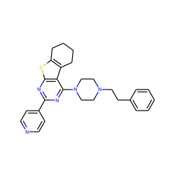 c1ccc(CCN2CCN(c3nc(-c4ccncc4)nc4sc5c(c34)CCCC5)CC2)cc1 ZINC000223668243