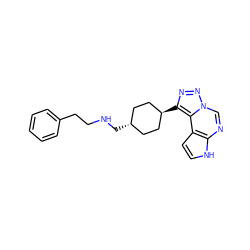 c1ccc(CCNC[C@H]2CC[C@H](c3nnn4cnc5[nH]ccc5c34)CC2)cc1 ZINC001772623199