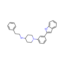 c1ccc(CCNC2CCN(c3cccc(-c4cc5ccccc5[nH]4)c3)CC2)cc1 ZINC000618012441