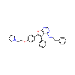 c1ccc(CCNc2ncnc3oc(-c4ccc(OCCN5CCCC5)cc4)c(-c4ccccc4)c23)cc1 ZINC000028879358