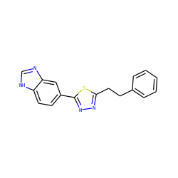 c1ccc(CCc2nnc(-c3ccc4[nH]cnc4c3)s2)cc1 ZINC000096282990