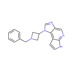 c1ccc(CN2CC(n3cnc4cnc5[nH]ccc5c43)C2)cc1 ZINC000095576044