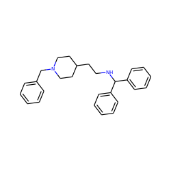 c1ccc(CN2CCC(CCNC(c3ccccc3)c3ccccc3)CC2)cc1 ZINC000013472259