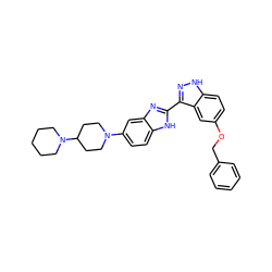 c1ccc(COc2ccc3[nH]nc(-c4nc5cc(N6CCC(N7CCCCC7)CC6)ccc5[nH]4)c3c2)cc1 ZINC000036176860