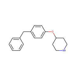 c1ccc(Cc2ccc(OC3CCNCC3)cc2)cc1 ZINC000014631943