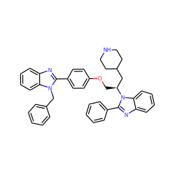 c1ccc(Cn2c(-c3ccc(OC[C@@H](CC4CCNCC4)n4c(-c5ccccc5)nc5ccccc54)cc3)nc3ccccc32)cc1 ZINC000169353009