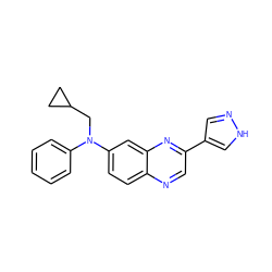 c1ccc(N(CC2CC2)c2ccc3ncc(-c4cn[nH]c4)nc3c2)cc1 ZINC000204144338