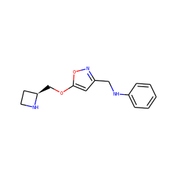 c1ccc(NCc2cc(OC[C@@H]3CCN3)on2)cc1 ZINC000095552850