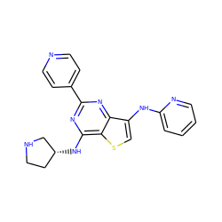 c1ccc(Nc2csc3c(N[C@@H]4CCNC4)nc(-c4ccncc4)nc23)nc1 ZINC000223693095