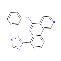 c1ccc(Nc2nc3c(-c4nc[nH]n4)cccc3c3cnccc23)cc1 ZINC000073157699