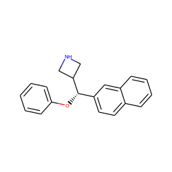 c1ccc(O[C@@H](c2ccc3ccccc3c2)C2CNC2)cc1 ZINC000095552306