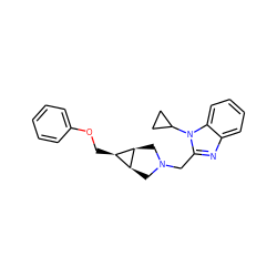 c1ccc(OC[C@H]2[C@H]3CN(Cc4nc5ccccc5n4C4CC4)C[C@@H]23)cc1 ZINC000253666528