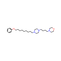 c1ccc(OCCCCCCCCCN2CCN(CCCCN3CCOCC3)CC2)cc1 ZINC000103184339