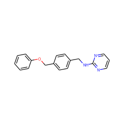 c1ccc(OCc2ccc(CNc3ncccn3)cc2)cc1 ZINC000076746872