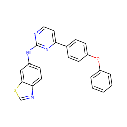 c1ccc(Oc2ccc(-c3ccnc(Nc4ccc5ncsc5c4)n3)cc2)cc1 ZINC000029045995