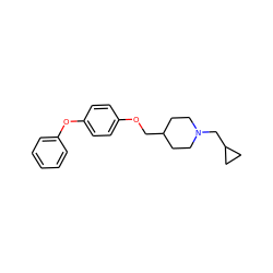 c1ccc(Oc2ccc(OCC3CCN(CC4CC4)CC3)cc2)cc1 ZINC000013730054