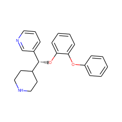 c1ccc(Oc2ccccc2O[C@@H](c2cccnc2)C2CCNCC2)cc1 ZINC000043011291