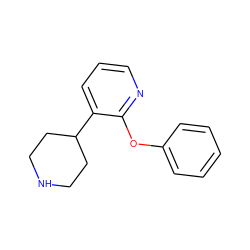 c1ccc(Oc2ncccc2C2CCNCC2)cc1 ZINC000045390671