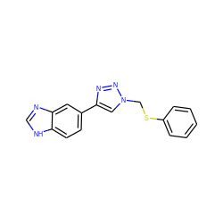 c1ccc(SCn2cc(-c3ccc4[nH]cnc4c3)nn2)cc1 ZINC000118807887