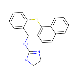 c1ccc(Sc2cccc3ccccc23)c(CNC2=NCCN2)c1 ZINC000000346645