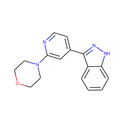 c1ccc2c(-c3ccnc(N4CCOCC4)c3)n[nH]c2c1 ZINC000214176032