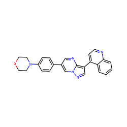 c1ccc2c(-c3cnn4cc(-c5ccc(N6CCOCC6)cc5)cnc34)ccnc2c1 ZINC000096270779