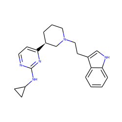 c1ccc2c(CCN3CCC[C@H](c4ccnc(NC5CC5)n4)C3)c[nH]c2c1 ZINC000040915069