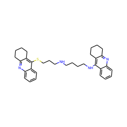 c1ccc2c(NCCCCNCCCSc3c4c(nc5ccccc35)CCCC4)c3c(nc2c1)CCCC3 ZINC000040412813