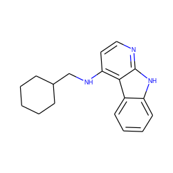 c1ccc2c(c1)[nH]c1nccc(NCC3CCCCC3)c12 ZINC000040972774