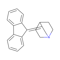 c1ccc2c(c1)C(=C1CN3CCC1CC3)c1ccccc1-2 ZINC000026716459