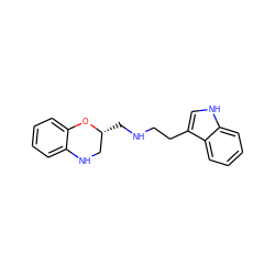 c1ccc2c(c1)NC[C@@H](CNCCc1c[nH]c3ccccc13)O2 ZINC000028571019