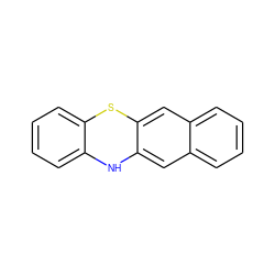 c1ccc2c(c1)Nc1cc3ccccc3cc1S2 ZINC000001574246