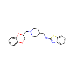 c1ccc2c(c1)OC[C@@H](CN1CCC(CNc3nc4ccccc4s3)CC1)O2 ZINC000006118720