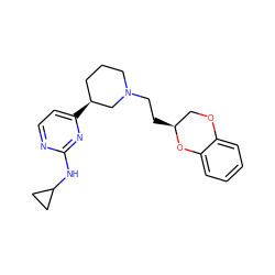 c1ccc2c(c1)OC[C@H](CCN1CCC[C@H](c3ccnc(NC4CC4)n3)C1)O2 ZINC000040913598