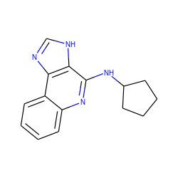 c1ccc2c(c1)nc(NC1CCCC1)c1[nH]cnc12 ZINC000100655664