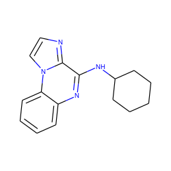 c1ccc2c(c1)nc(NC1CCCCC1)c1nccn12 ZINC000001499732