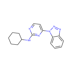 c1ccc2c(c1)nnn2-c1ccnc(NC2CCCCC2)n1 ZINC000096932984