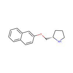 c1ccc2cc(OC[C@@H]3CCCN3)ccc2c1 ZINC000020221612