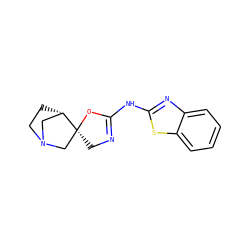 c1ccc2sc(NC3=NC[C@@]4(CN5CC[C@H]4C5)O3)nc2c1 ZINC000200715877