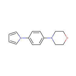 c1ccn(-c2ccc(N3CCOCC3)cc2)c1 ZINC000000452948