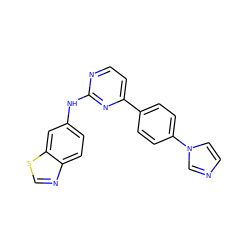 c1cn(-c2ccc(-c3ccnc(Nc4ccc5ncsc5c4)n3)cc2)cn1 ZINC000029045072