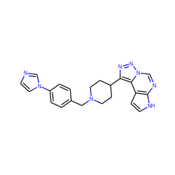 c1cn(-c2ccc(CN3CCC(c4nnn5cnc6[nH]ccc6c45)CC3)cc2)cn1 ZINC001772646541