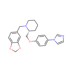 c1cn(-c2ccc(OC[C@H]3CCCCN3Cc3ccc4c(c3)OCO4)cc2)cn1 ZINC000028818861