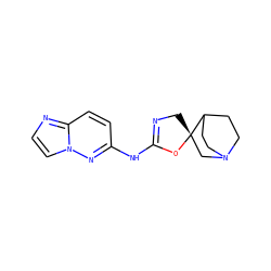 c1cn2nc(NC3=NC[C@@]4(CN5CCC4CC5)O3)ccc2n1 ZINC001772571582
